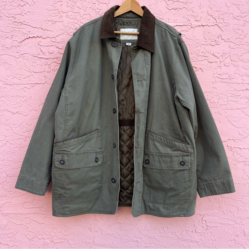 Orvis Barn Chore Jacket Quilted Green Brown Size XL